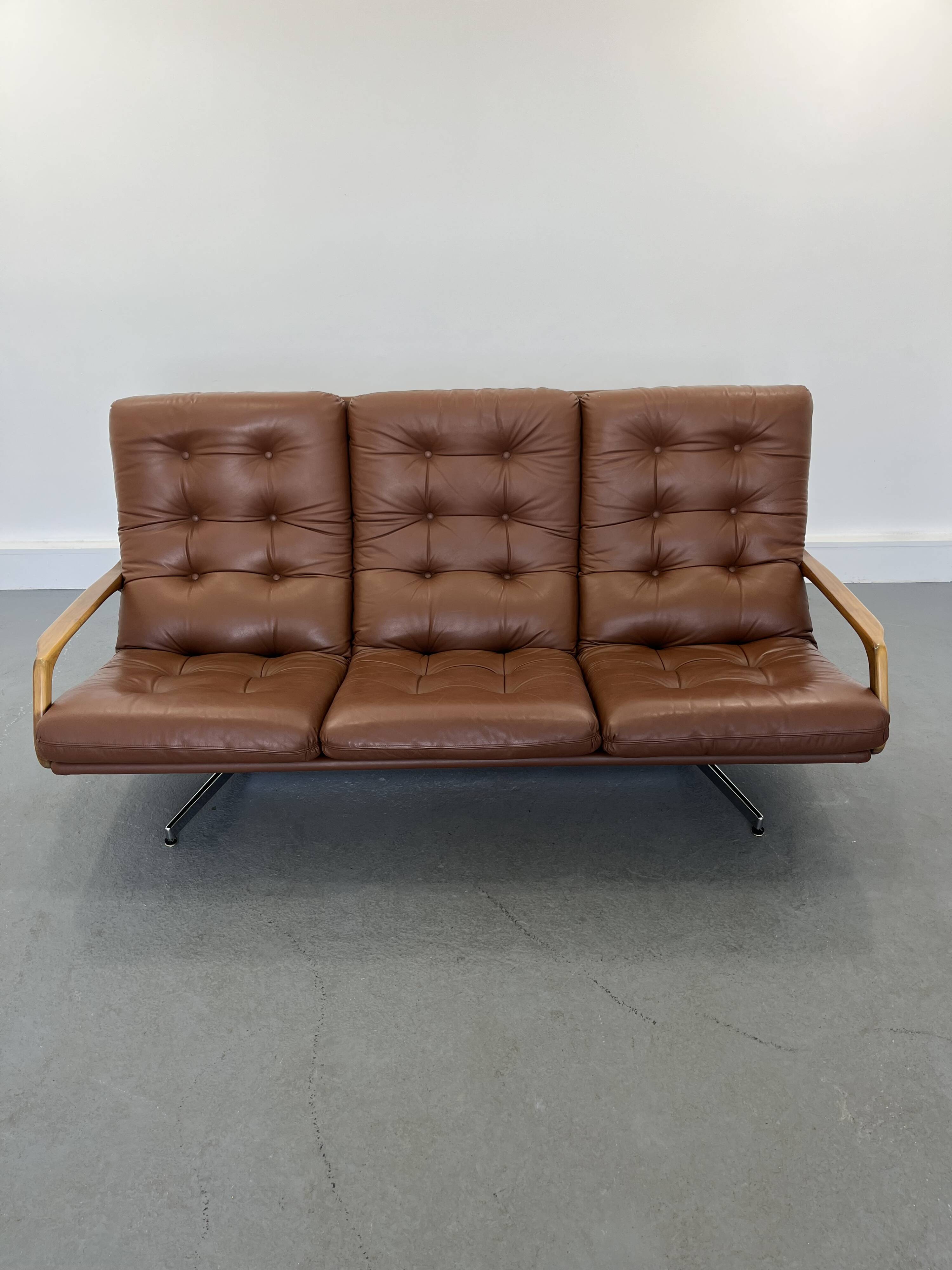 Vintage 3-seater sofa by Eugen Schmidt for Soloform, 1960 s