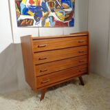 Scandinavian vintage dresser from the 60s teak feet compass