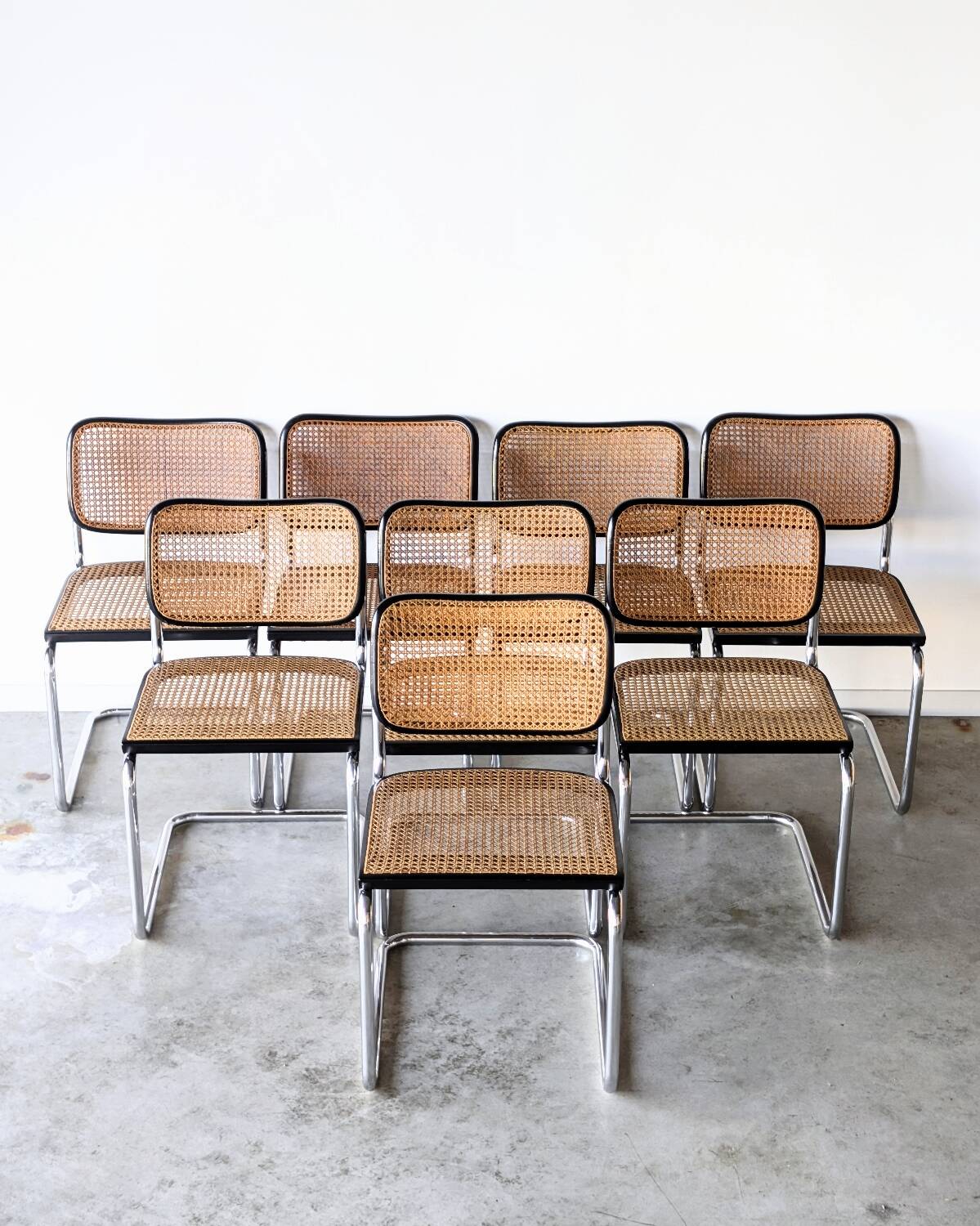 4 or 8 vintage Cesca B32 chairs, Gavina edition, Marcel Breuer, 1960.