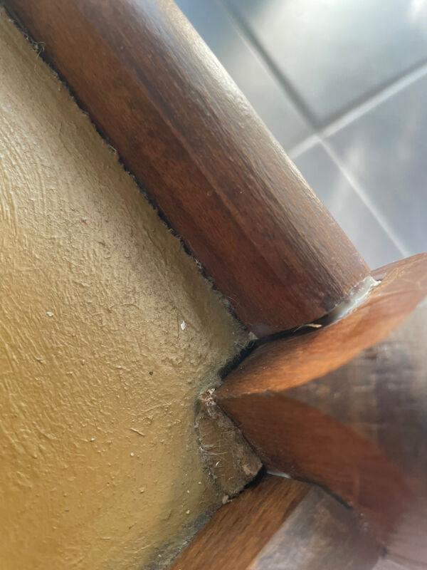 Desserte roulante en bois et laiton doré vintage
