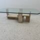Table basse brutaliste en travertin, 1970
