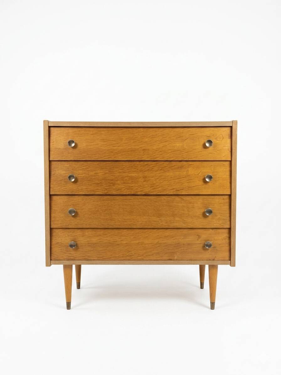 Vintage oak chest of drawers from the 1960s (4 drawers)
