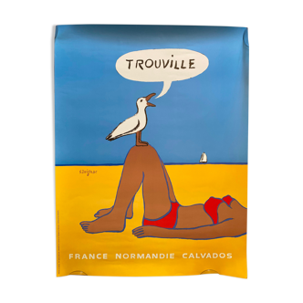 Original poster "Trouville France Normandie Calvados" Raymond Savignac 50x65cm 1987