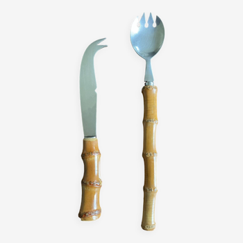 Set of bamboo handle cutlery