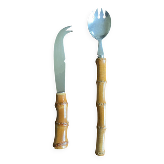 Set of bamboo handle cutlery