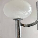 Space age glass and chrome chandelier, Italian design 1970