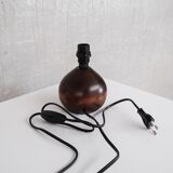 Turned wooden mid-century french table lamp