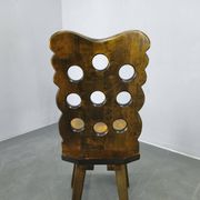 Set of 3 Brutalist Wooden Chairs, Czechoslovakia, 1950s