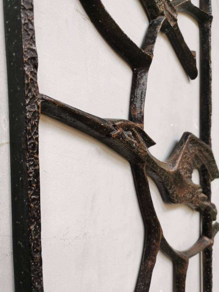 Vintage brutalist wall art sculpture ‘birds’