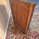 Corner cabinet from the Louis-Philippe period – Flamed mahogany and veined grey marble