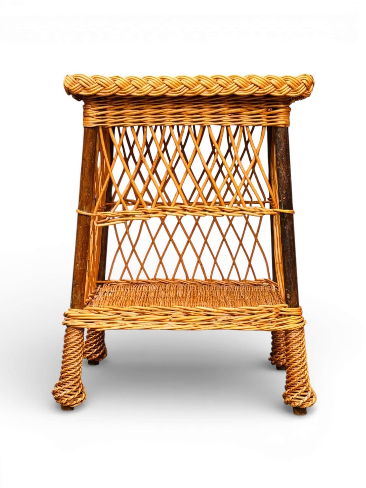 Occasional table, wicker side table.