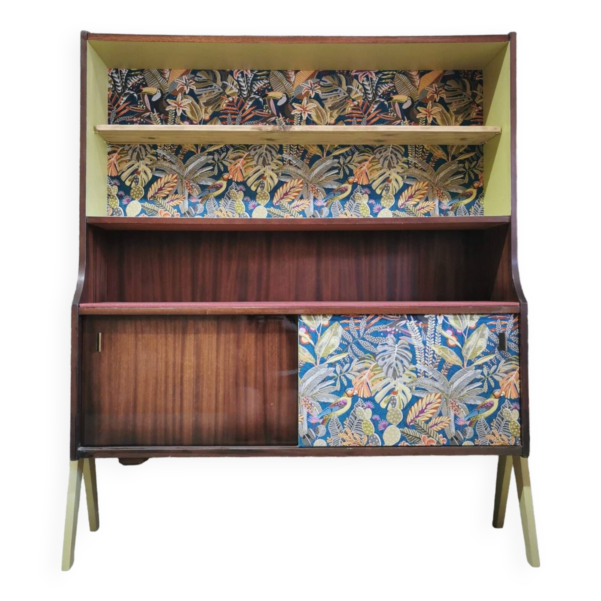 Vintage asymmetrical sideboard with compass legs