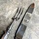 2 service cutlery sets, Christofle silver-plated meat, "Spatours" pattern.