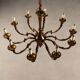 Antique gilded bronze chandelier with 10 lights, Italy, early 20th century.