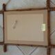 Mirror with turned wooden frame imitation bamboo