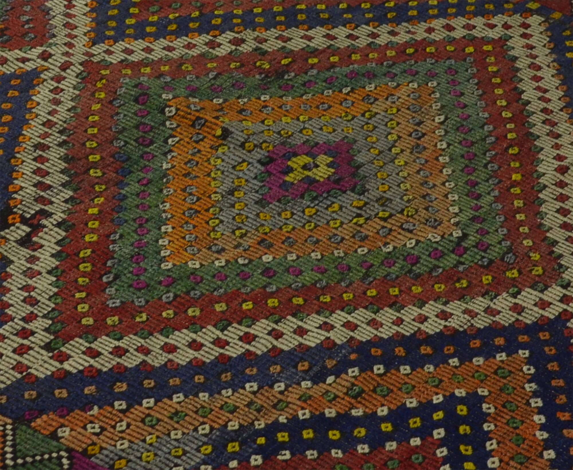 Area kilim rug ,vintage wool turkish handknotted kilim, 247 cmx 175 cm rug