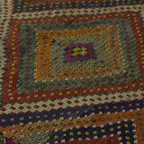 Area kilim rug ,vintage wool turkish handknotted kilim, 247 cmx 175 cm rug