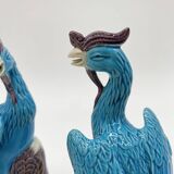 Pair of Chinese "phoenix" fine porcelain, 20th century.