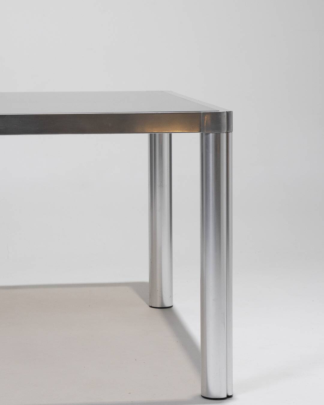 Glass and chrome dining table, 1970s