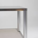 Glass and chrome dining table, 1970s