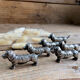 6 vintage dog knife holders