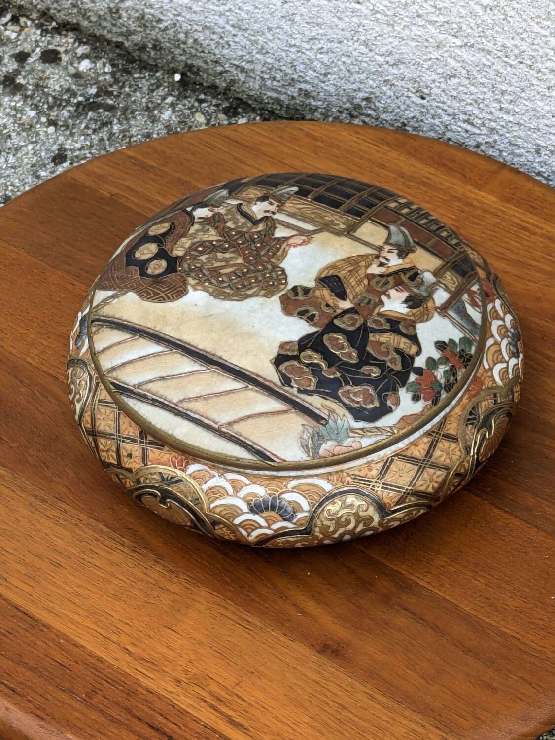 Ceramic Candy Jar, Vintage Japanese, Satsuma