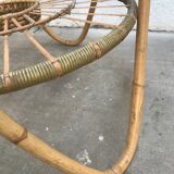 Bamboo and glass coffee table