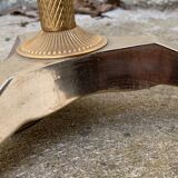 Vintage brass floor lamp in scale and opaline 1950