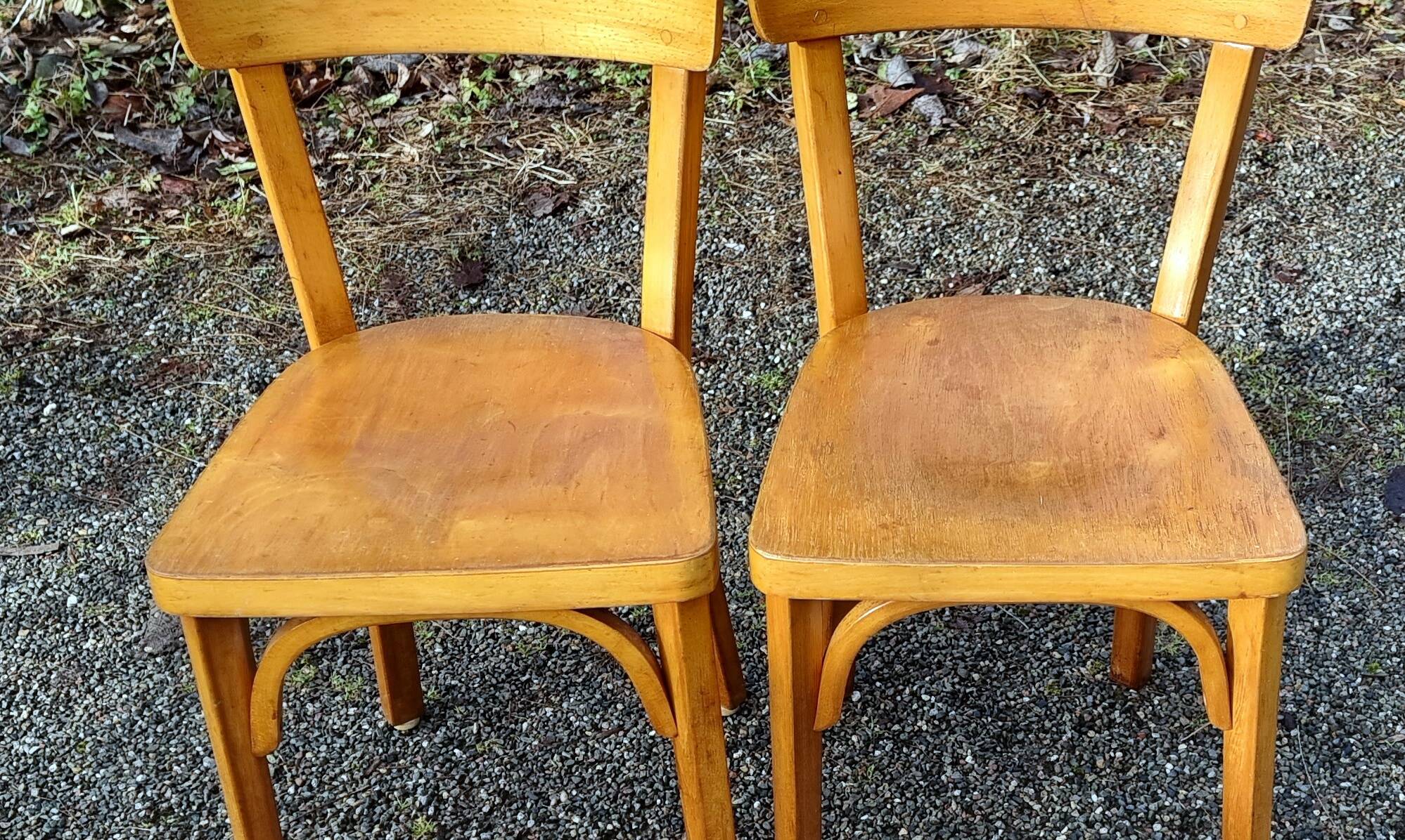 10 chaises bistrot, années 50-60