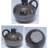 Vintage scarified glazed stoneware pitcher