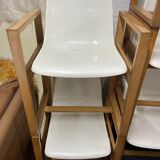 Ensemble de salle à manger rare avec table extensible, 5 chaises et deux tables d’appoint