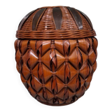 Woven wicker pot