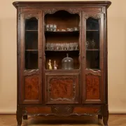 Buffet vitrine bibliothèque style Louis XV