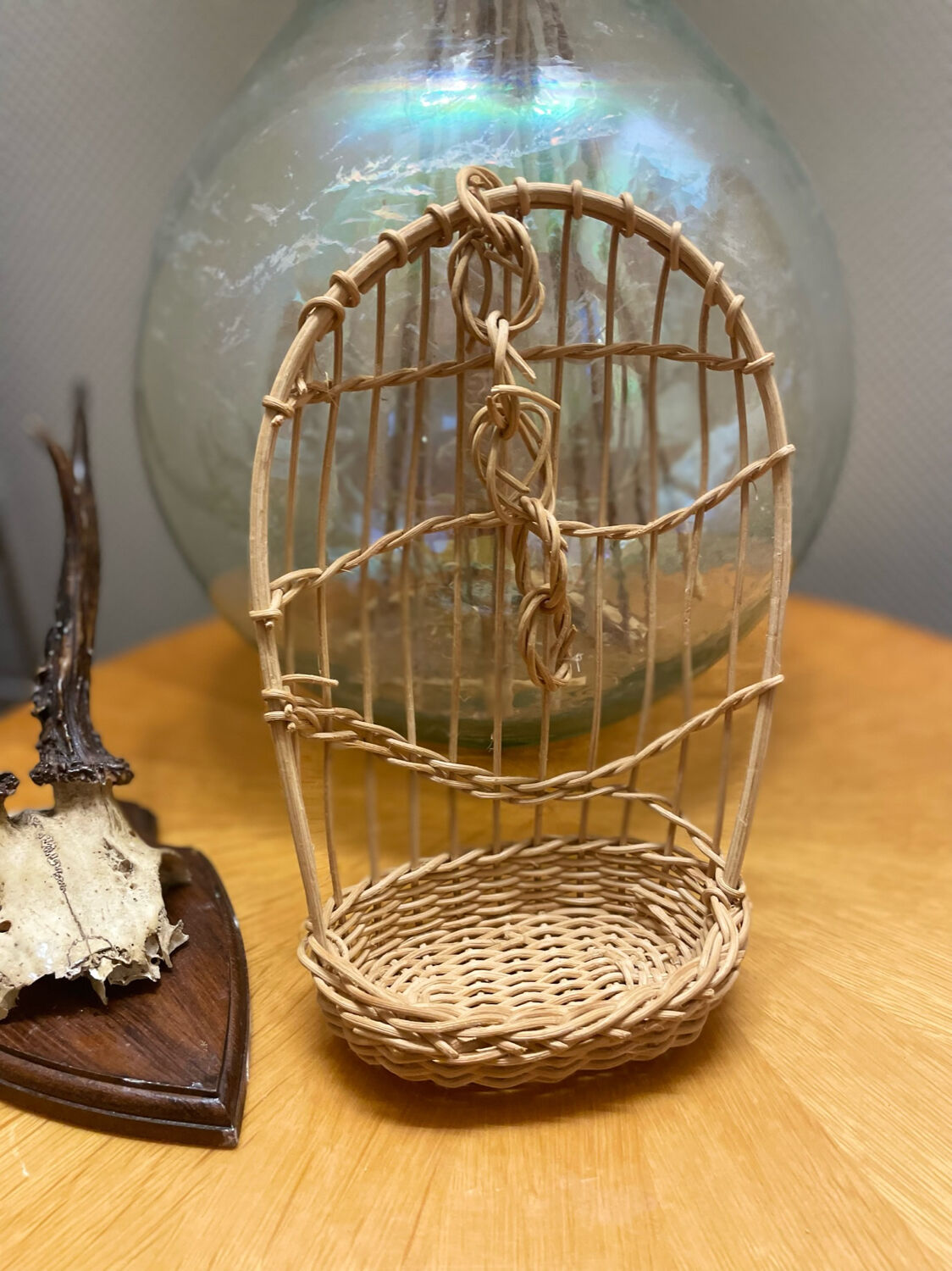 Vintage rattan birdcage