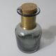 Smoked glass apothecary bottle with brass band