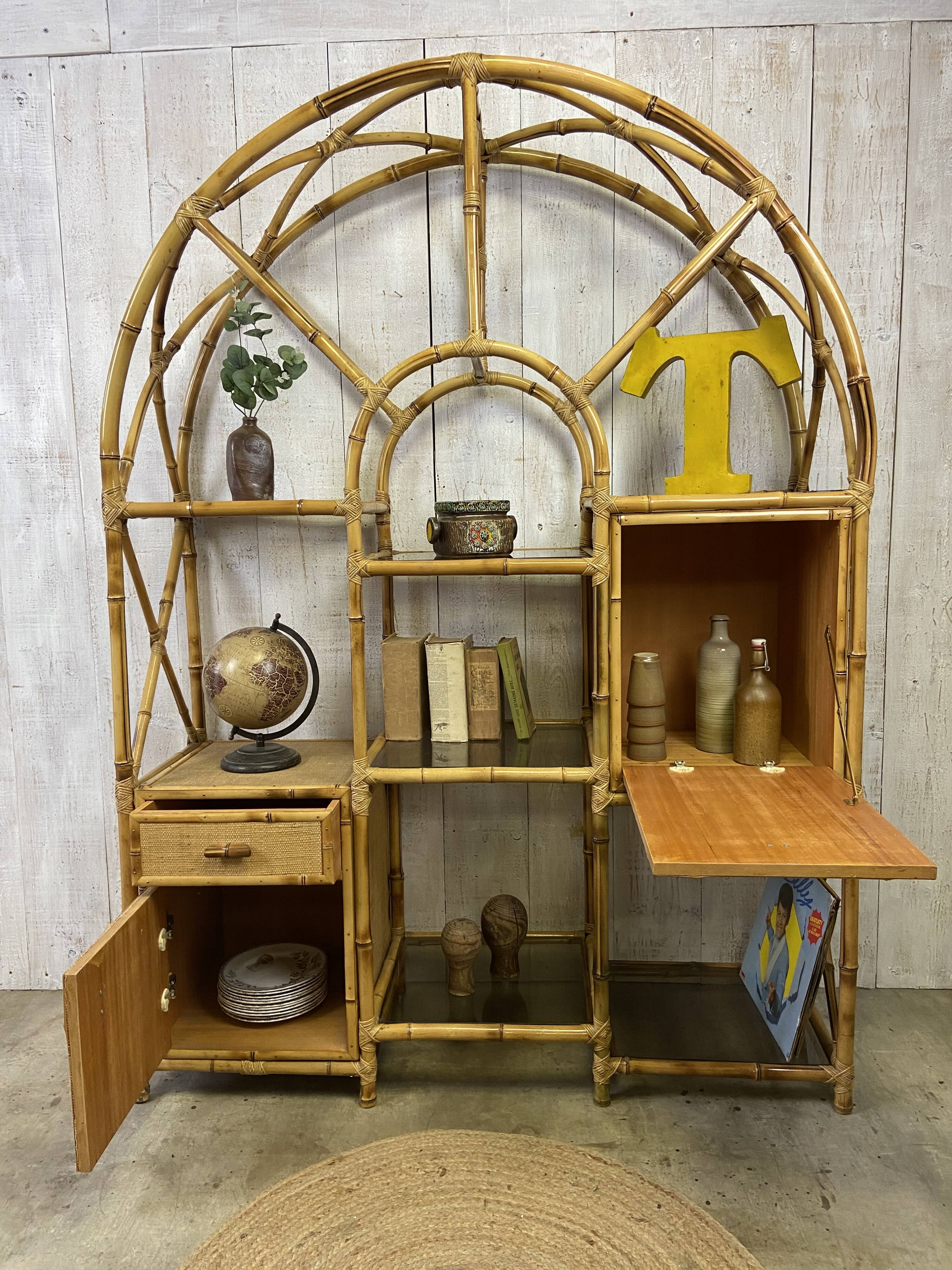 Vintage rattan shelf