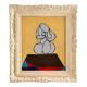 Serge reggiani, acrylic on canvas "maternity" signed (1922 - 2004)