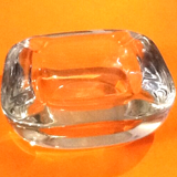 1970s paved ashtray transparent glass
