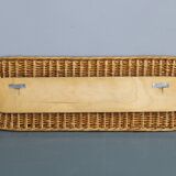 Mid-century wall coat rack with wicker frame, ULUV, 1970s