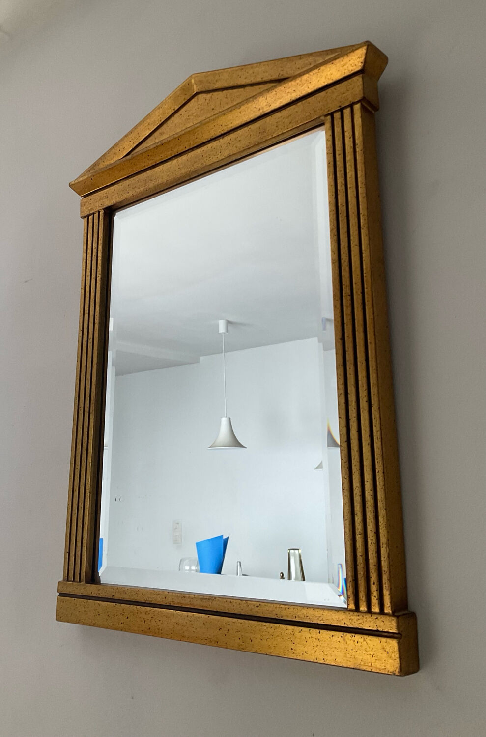 Vintage Deknudt Empire style mirror in gilded wood
