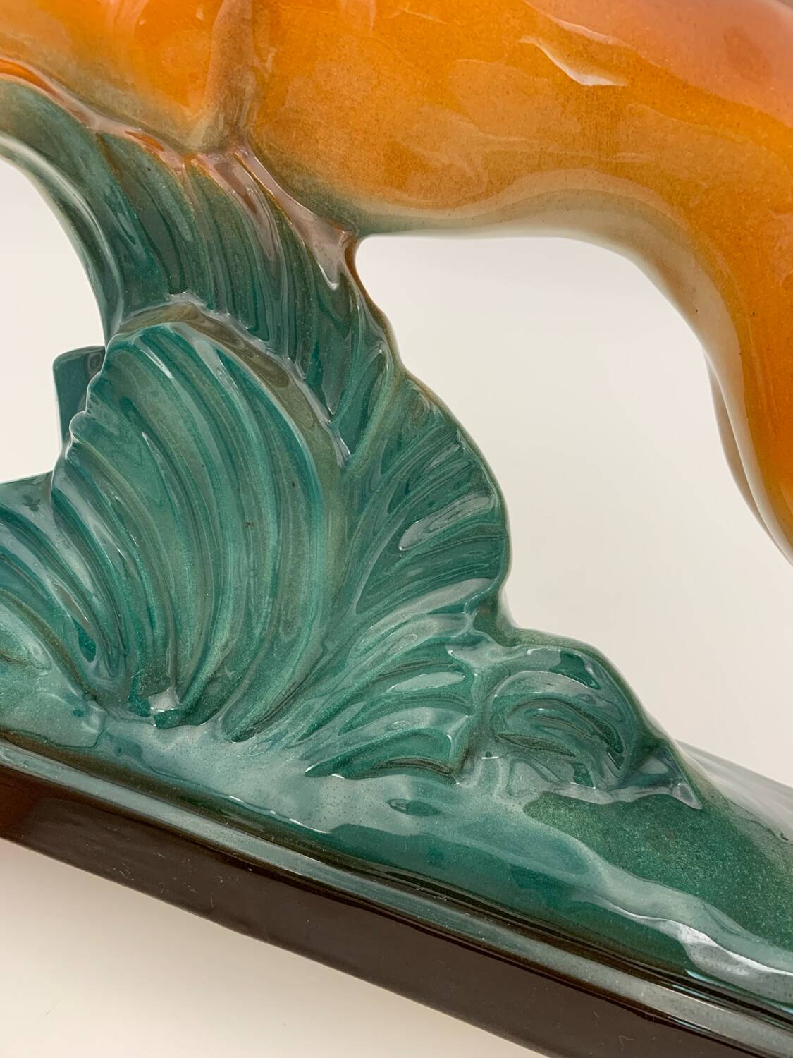 Sainte Radegonde Art Deco earthenware greyhound, 1930s
