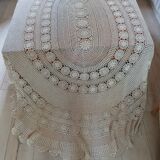 Antique handmade crochet tablecloth