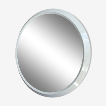 Vintage gray round space age plastic wall mirror