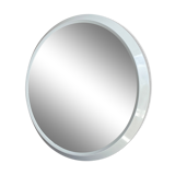 Vintage gray round space age plastic wall mirror