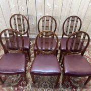 Suite de 6 chaises de style Louis XVI bordeaux