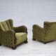 1950s, Danish relax chair, furniture velour, oak wood.