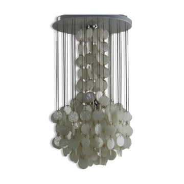 Sixties ceiling lamp with small ceramic shells