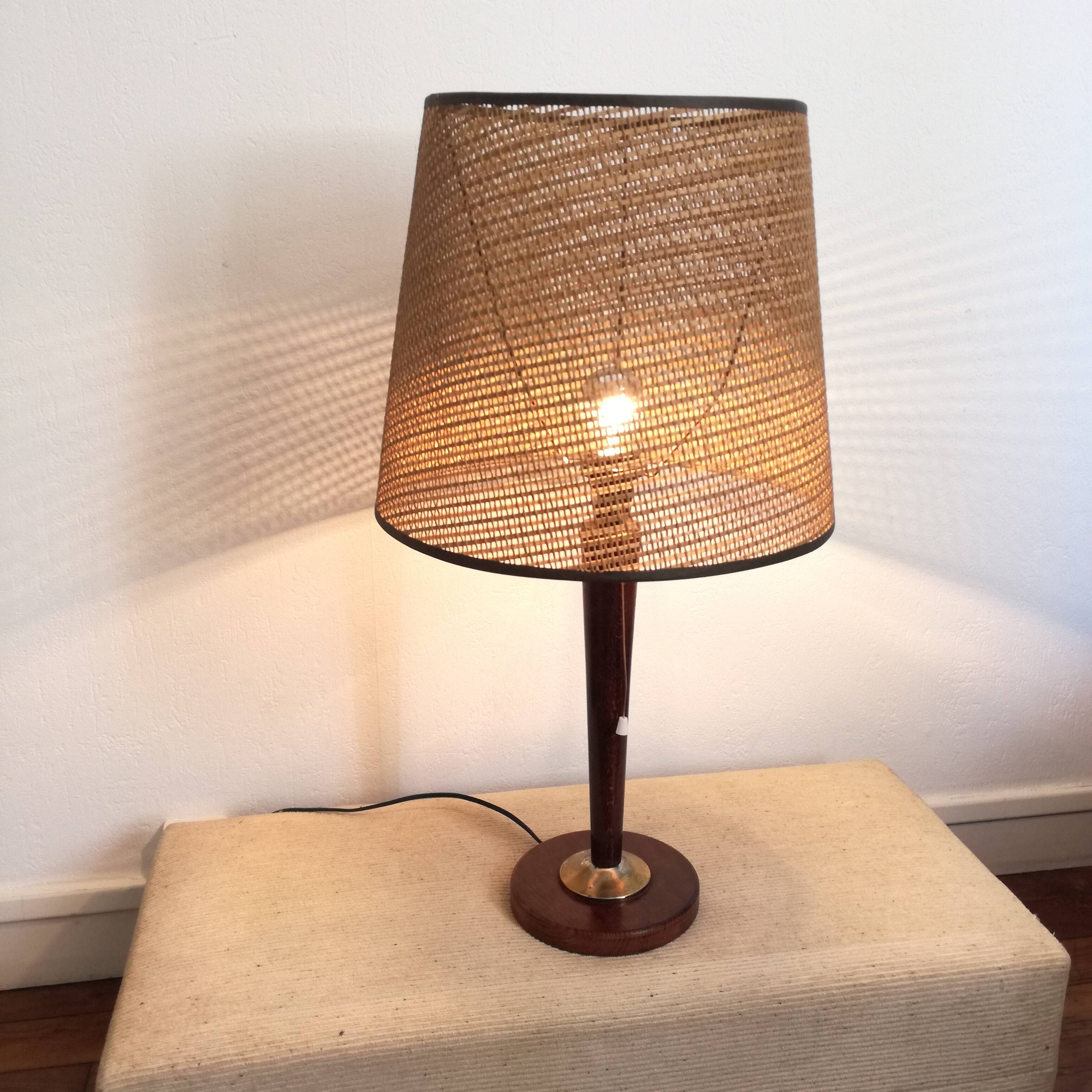 Midcentury modern mahogany lamp