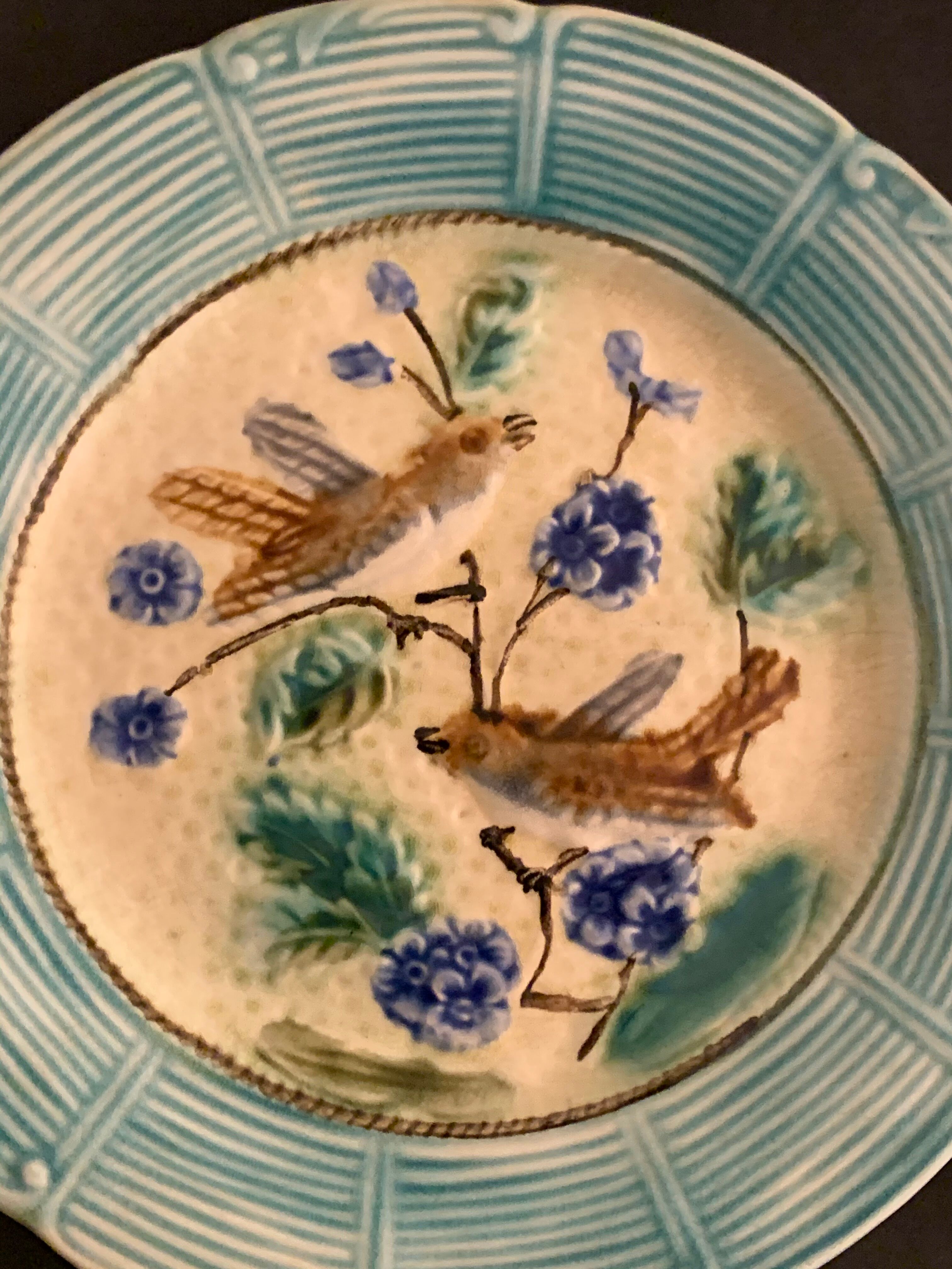 8 dessert plates in late 19th century dabbling