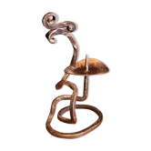 Brutalist wrought iron candle holder brutal art